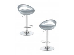Набор 2 шт Стул барный DOBRIN DISCO, серебряный
