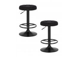 Набор 2 шт Табурет барный DOBRIN BRUNO BLACK, черный велюр (MJ9-101)