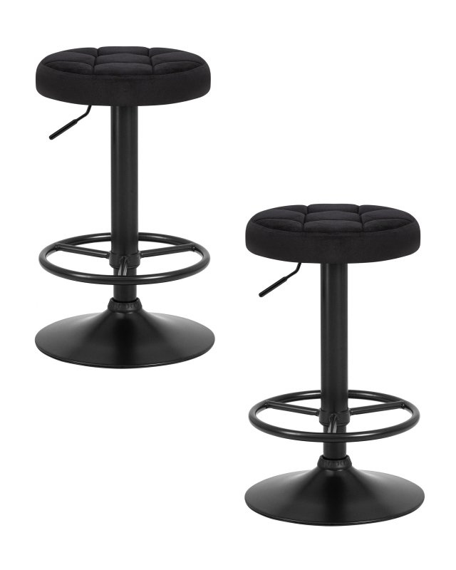 Набор 2 шт Табурет барный DOBRIN BRUNO BLACK, черный велюр (MJ9-101)