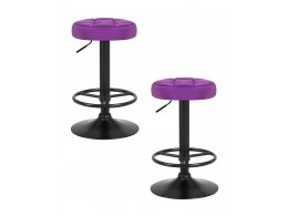 Набор 2 шт Табурет барный DOBRIN BRUNO BLACK, фиолет велюр (MJ9-58)