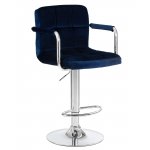 Набор 2 шт Стул барный DOBRIN KRUGER ARM, синий велюр (MJ9-117)