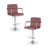 Набор 2 шт Стул барный DOBRIN KRUGER ARM, пудрово-розовый велюр (MJ9-32)