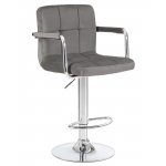 Набор 2 шт Стул барный DOBRIN KRUGER ARM, серый велюр (MJ9-75)