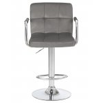 Набор 2 шт Стул барный DOBRIN KRUGER ARM, серый велюр (MJ9-75)
