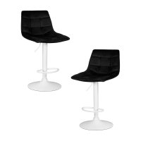 Набор 2 шт Стул барный DOBRIN TAILOR WHITE, черный велюр (MJ9-101)