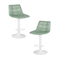 Набор 2 шт Стул барный DOBRIN TAILOR WHITE, пудрово-мятный велюр (MJ9-87)