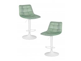 Набор 2 шт Стул барный DOBRIN TAILOR WHITE, пудрово-мятный велюр (MJ9-87)