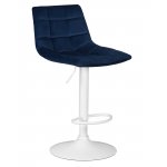 Стул барный DOBRIN TAILOR WHITE, синий велюр (MJ9-117) Стул барный DOBRIN TAILOR WHITE, синий велюр (MJ9-117)