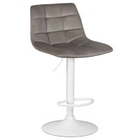 Стул барный DOBRIN TAILOR WHITE, серый велюр (MJ9-75)