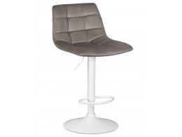 Стул барный DOBRIN TAILOR WHITE, серый велюр (MJ9-75)