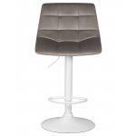Стул барный DOBRIN TAILOR WHITE, серый велюр (MJ9-75)