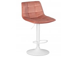 Стул барный DOBRIN TAILOR WHITE, пудрово-розовый велюр (MJ9-32)