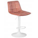 Стул барный DOBRIN TAILOR WHITE, пудрово-розовый велюр (MJ9-32)
