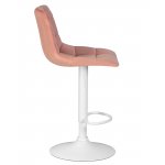 Стул барный DOBRIN TAILOR WHITE, пудрово-розовый велюр (MJ9-32)