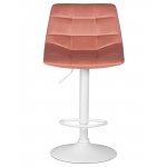 Стул барный DOBRIN TAILOR WHITE, пудрово-розовый велюр (MJ9-32)