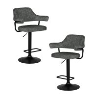 Набор 2 шт Стул барный DOBRIN CHARLY BLACK, серый твид (LEO11)