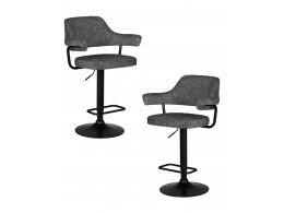 Набор 2 шт Стул барный DOBRIN CHARLY BLACK, серый твид (LEO11) Набор 2 шт Стул барный DOBRIN CHARLY BLACK, серый твид (LEO11)