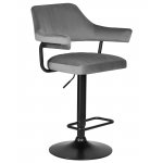 Набор 2 шт Стул барный DOBRIN CHARLY BLACK, серый велюр (MJ9-75)