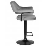 Набор 2 шт Стул барный DOBRIN CHARLY BLACK, серый велюр (MJ9-75)