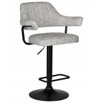 Набор 2 шт Стул барный DOBRIN CHARLY BLACK, светло-серый твид (LEO04)