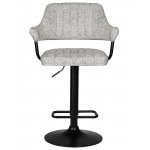 Набор 2 шт Стул барный DOBRIN CHARLY BLACK, светло-серый твид (LEO04)