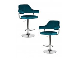 Набор 2 шт Стул барный DOBRIN CHARLY, морской волны велюр (MJ9-99)