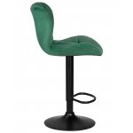 Стул барный DOBRIN BARNY BLACK, зеленый велюр (MJ9-88)