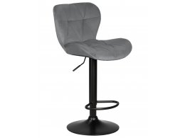 Стул барный DOBRIN BARNY BLACK, серый велюр (MJ9-75)