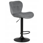 Стул барный DOBRIN BARNY BLACK, серый велюр (MJ9-75)