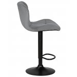 Стул барный DOBRIN BARNY BLACK, серый велюр (MJ9-75)