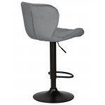 Стул барный DOBRIN BARNY BLACK, серый велюр (MJ9-75)