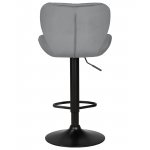 Стул барный DOBRIN BARNY BLACK, серый велюр (MJ9-75)