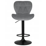 Стул барный DOBRIN BARNY BLACK, серый велюр (MJ9-75)