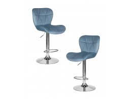 Набор 2 шт Стул барный DOBRIN BARNY, пудрово-голубой велюр (MJ9-74)