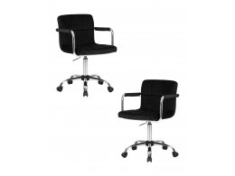 Набор 2 шт Офисное кресло для персонала DOBRIN TERRY, черный велюр (MJ9-101) Набор 2 шт Офисное кресло для персонала DOBRIN TERRY, черный велюр (MJ9-101)