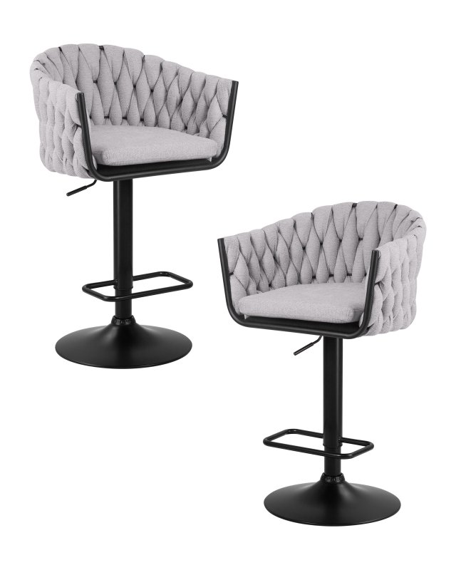 Набор 2 шт Стул барный DOBRIN LEON, серая ткань (LAR 275-17)