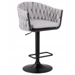 Набор 2 шт Стул барный DOBRIN LEON, серая ткань (LAR 275-17)