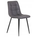 Стул обеденный DOBRIN ALEX, черные матовые ножки, серая антрацитовая винтажная экокожа (RU-08)