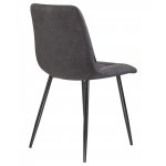 Стул обеденный DOBRIN ALEX, черные матовые ножки, серая антрацитовая винтажная экокожа (RU-08)
