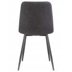 Стул обеденный DOBRIN ALEX, черные матовые ножки, серая антрацитовая винтажная экокожа (RU-08)