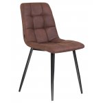 Стул обеденный DOBRIN ALEX, черные матовые ножки, коричневая микрофибра (PK-03)