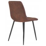 Стул обеденный DOBRIN ALEX, черные матовые ножки, коричневая микрофибра (PK-03)