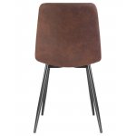 Стул обеденный DOBRIN ALEX, черные матовые ножки, коричневая микрофибра (PK-03)
