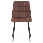 Стул обеденный DOBRIN ALEX, черные матовые ножки, коричневая микрофибра (PK-03)