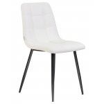 Стул обеденный DOBRIN ALEX, черные матовые ножки, белая экокожа (P-02)