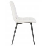 Стул обеденный DOBRIN ALEX, черные матовые ножки, белая экокожа (P-02)