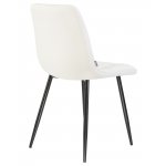 Стул обеденный DOBRIN ALEX, черные матовые ножки, белая экокожа (P-02)