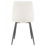 Стул обеденный DOBRIN ALEX, черные матовые ножки, белая экокожа (P-02)