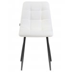 Стул обеденный DOBRIN ALEX, черные матовые ножки, белая экокожа (P-02)