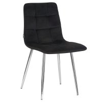 Стул обеденный DOBRIN ALEX, хром ножки, черный велюр (V108-77),